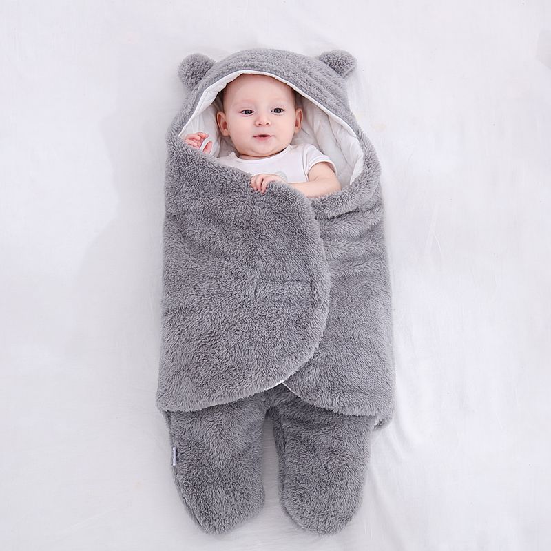 Enveloppe de sac de couchage pour bébé, couverture d'emmaillotage d'hiver pour nouveau-né