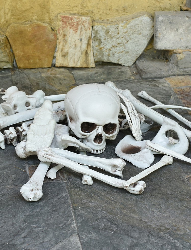 Halloween Skeleton Bones 28pcs Halloween Prop Squelette Crâne Maison Hantée Horreur Accessoire Décorations De Fête Tricky Bones Crâne