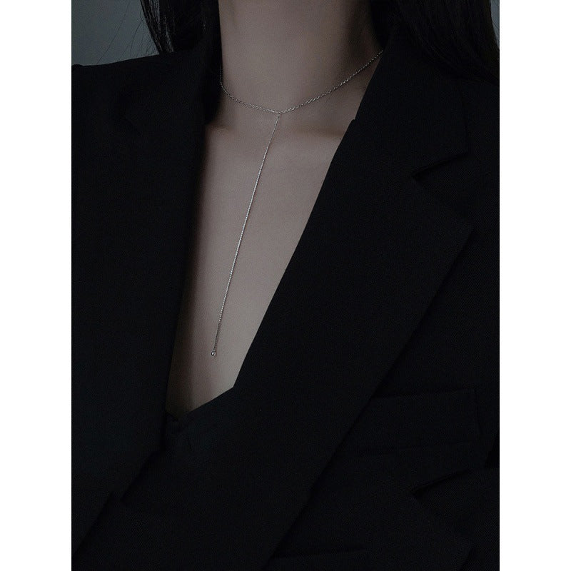 Round Beads Long Necklace Female Tassel Ins Simple