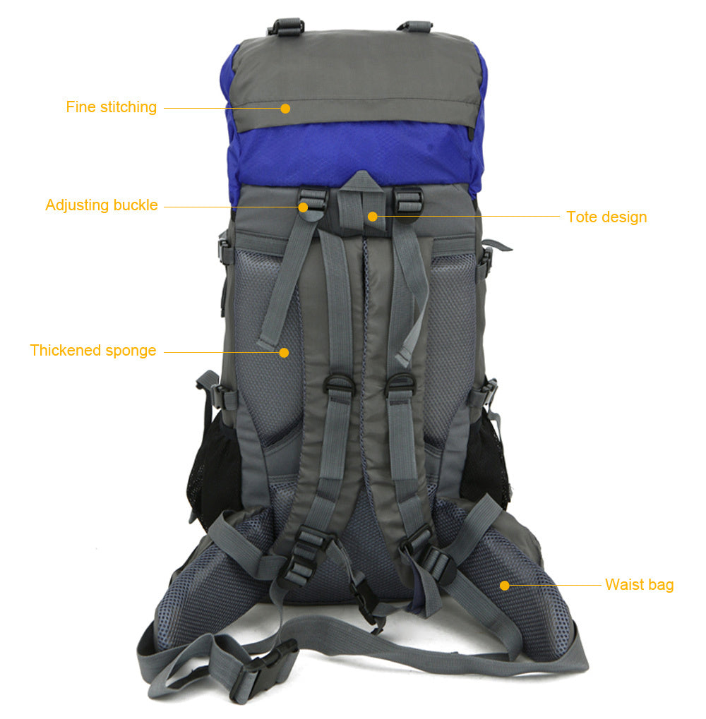 Mochila de viaje extra grande para exteriores de 60 litros