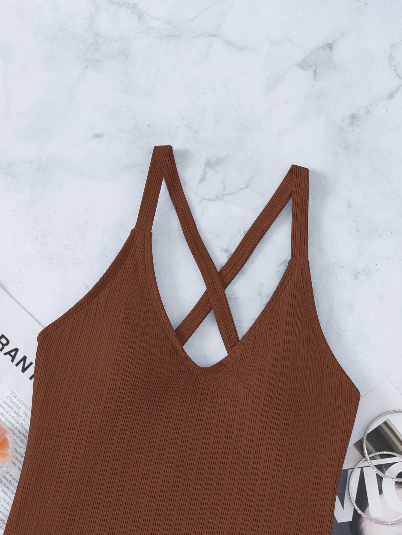 Traje de baño cruzado ajustable de bikini de color liso