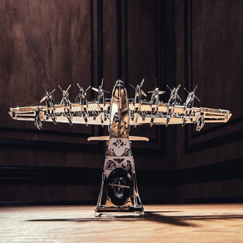 Juguete de montaje de avión modelo mecánico de metal