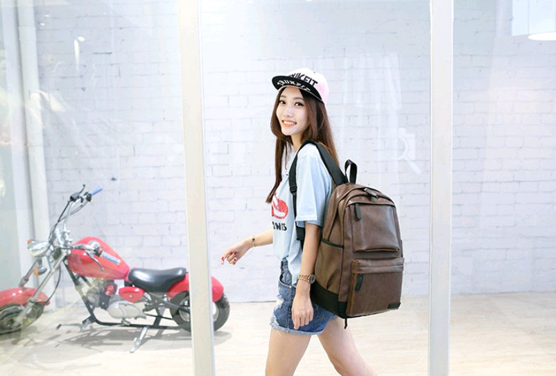 New men's travel bag fashion backpack pu shoulder bag men's casual sports backpack