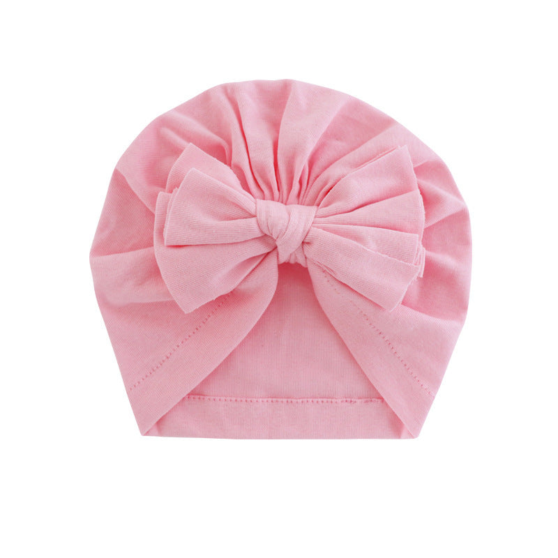 Chapeau à capuche avec turban enveloppé de nœud papillon, chapeau de couleur unie