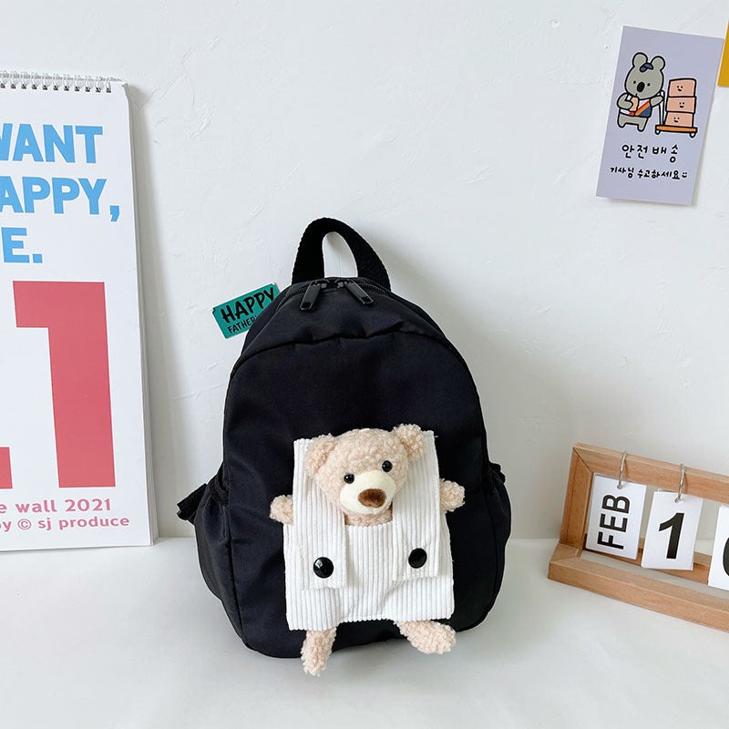 Mochila escolar de jardín de infantes con osito lindo de dibujos animados