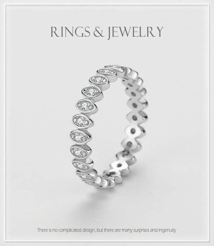 Bague femme en argent S925 Lucky Eye sertie de diamants