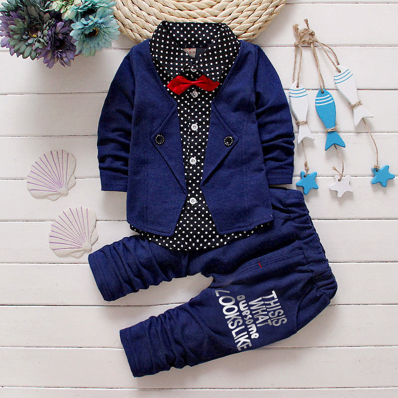 Costume enfant noeud papillon pull petit pantalon