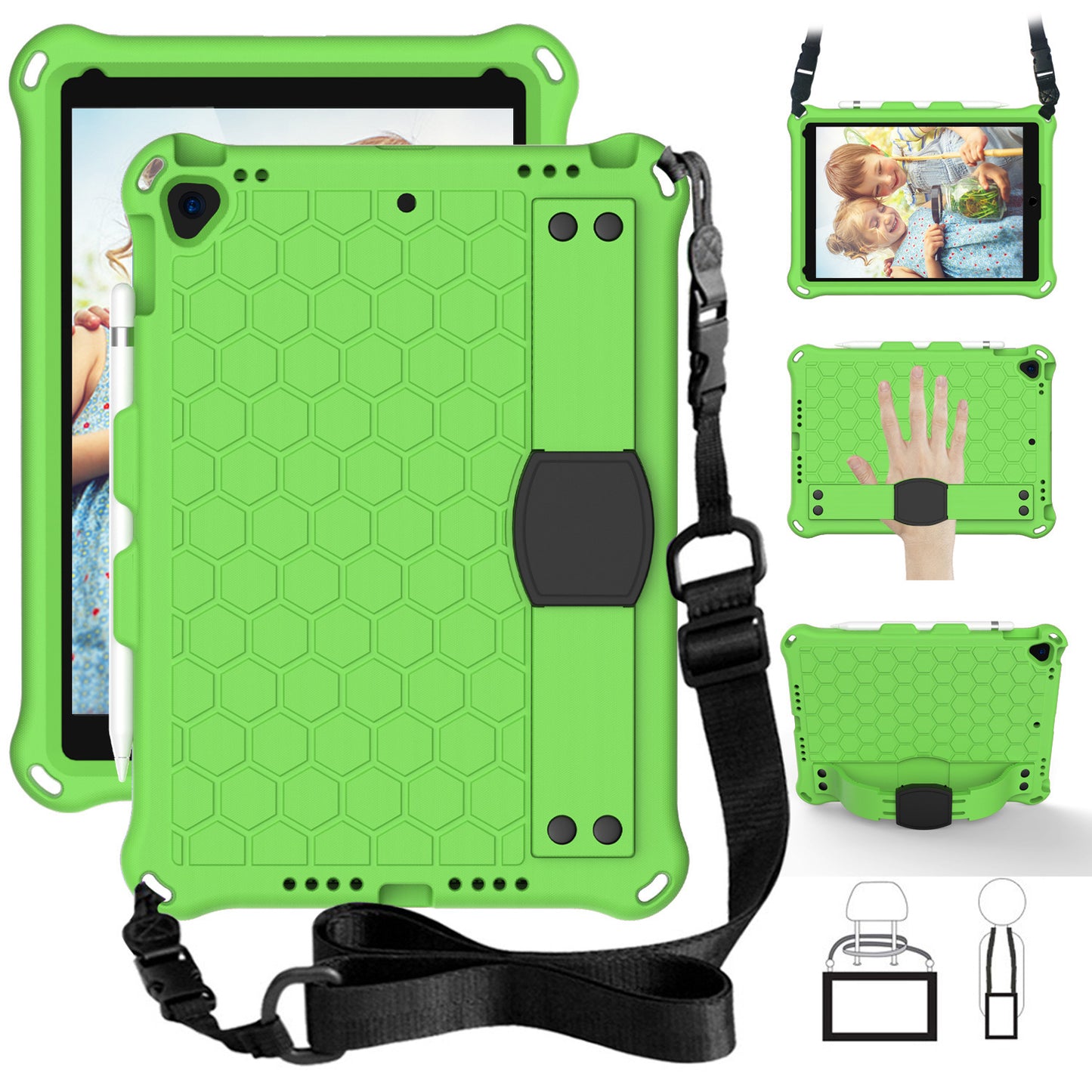 Compatible avec Apple, nouvelle coque EVA en nid d'abeille pour iPad 10.2