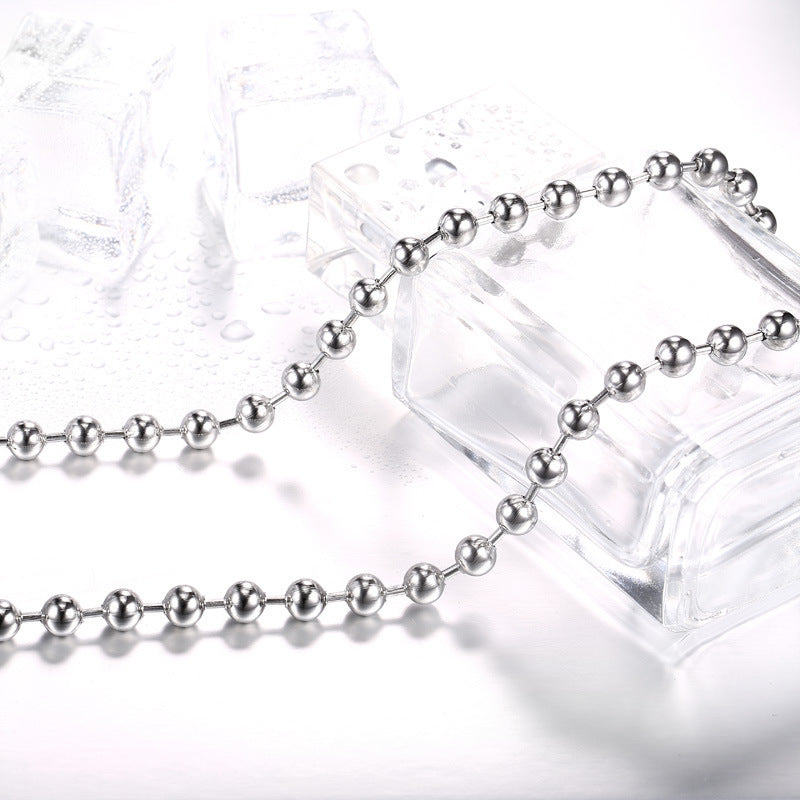 Chaîne de perles en acier titane, collier tête de loup Viking