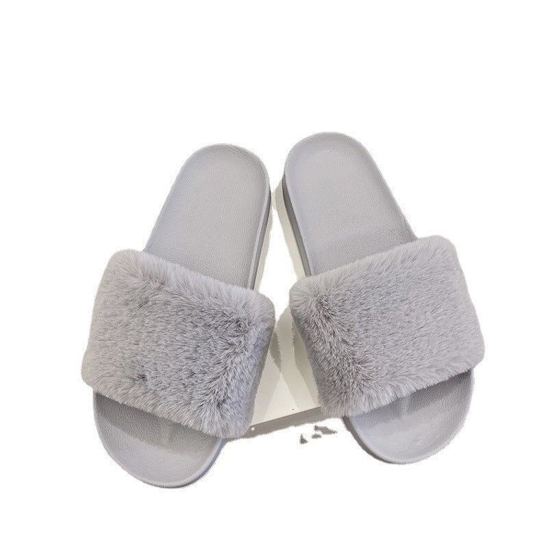 Diapositives Pantoufles moelleuses à fond plat en gros