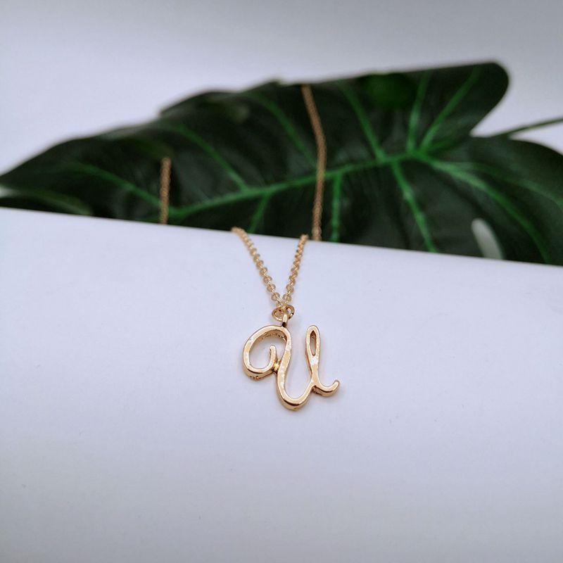 Ornament 26 Letter Necklace Simple Fashion Character Capital English Pendant Special-interest Design Clavicle Chain