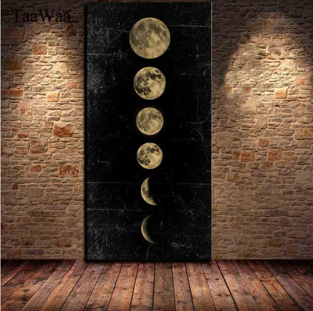 Pintura de arte de pared de eclipse lunar