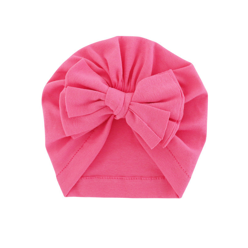 Chapeau à capuche avec turban enveloppé de nœud papillon, chapeau de couleur unie