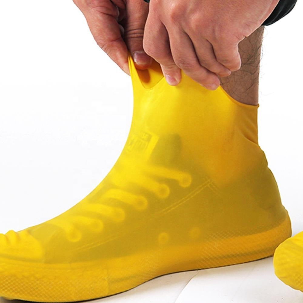 Bottes de pluie en silicone faciles à transporter pour hommes et femmes