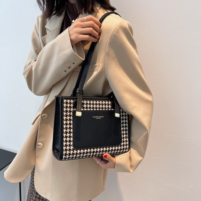 Sac de banlieue à carreaux de grande capacité pour femmes