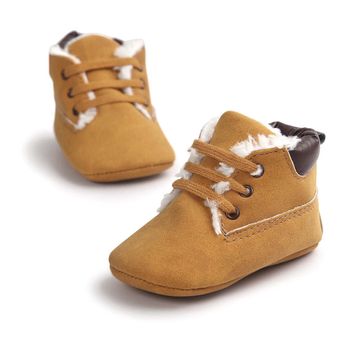 Chaussures d'hiver en daim et cuir pour bébés garçons, baskets antidérapantes à semelles souples, bottes de neige chaudes pour bébés 