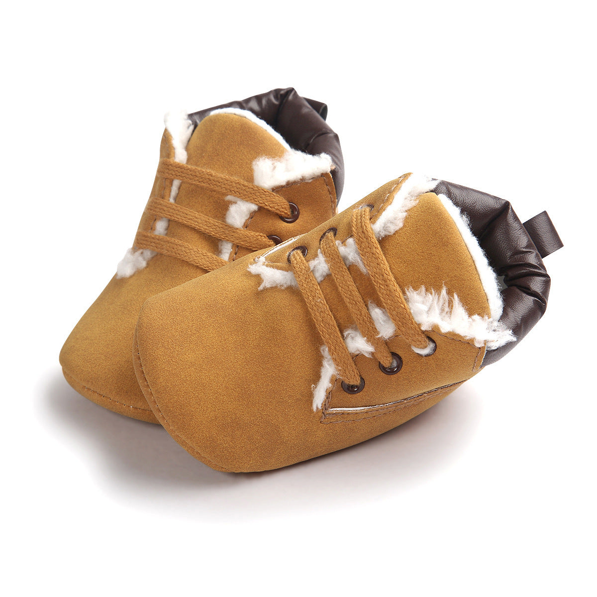 Chaussures d'hiver en daim et cuir pour bébés garçons, baskets antidérapantes à semelles souples, bottes de neige chaudes pour bébés 