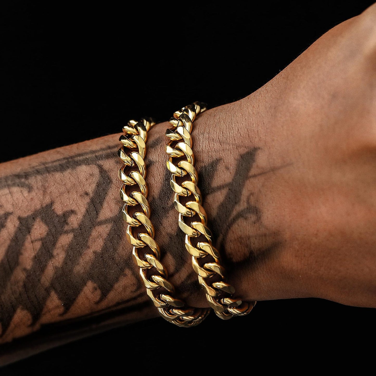 Men's Stainless Steel Cuban Twist Bracelet Two-piece Set