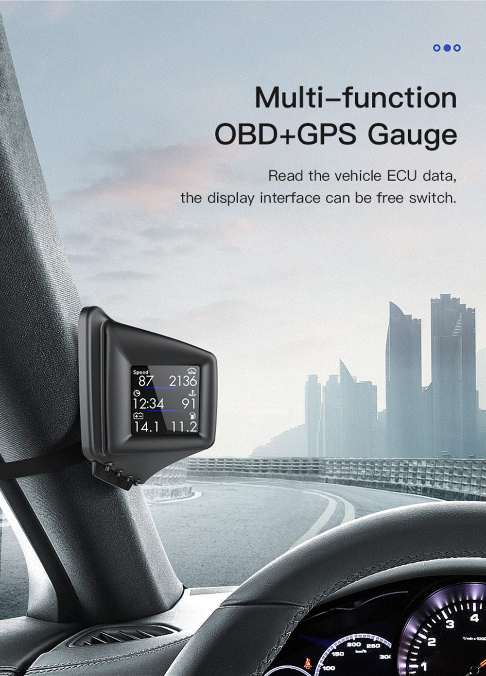 Pantalla de coche AP-1 HUD Head-up Display OBD GPS conducción tabla de códigos de computadora