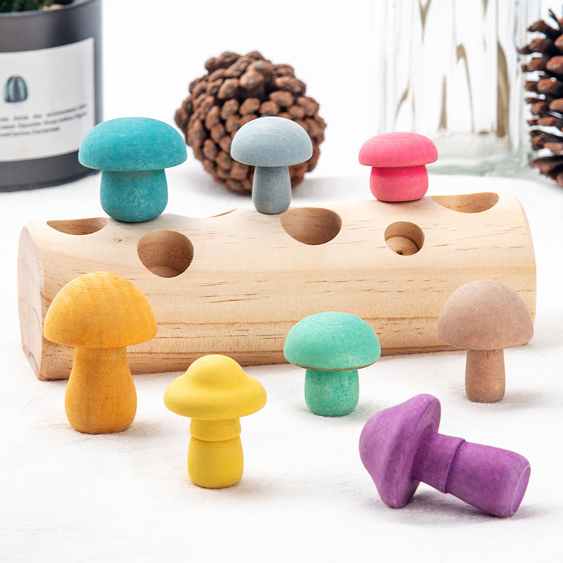 Jeu de cueillette de champignons de simulation, jouets en bois