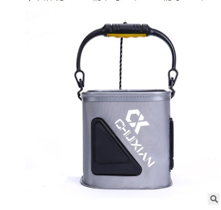 Cubo de pesca con cuerda, cubo para pescado grueso eva, caja plegable para peces vivos, barril de pesca pequeño, equipo de pesca 