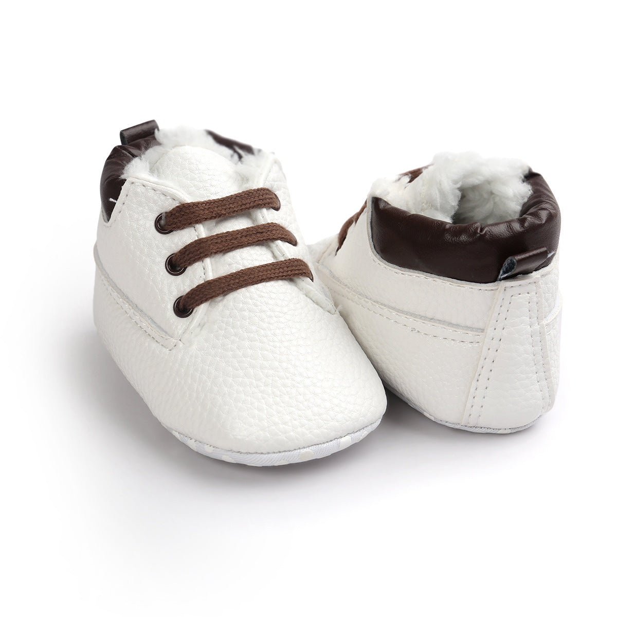 Chaussures d'hiver en daim et cuir pour bébés garçons, baskets antidérapantes à semelles souples, bottes de neige chaudes pour bébés 