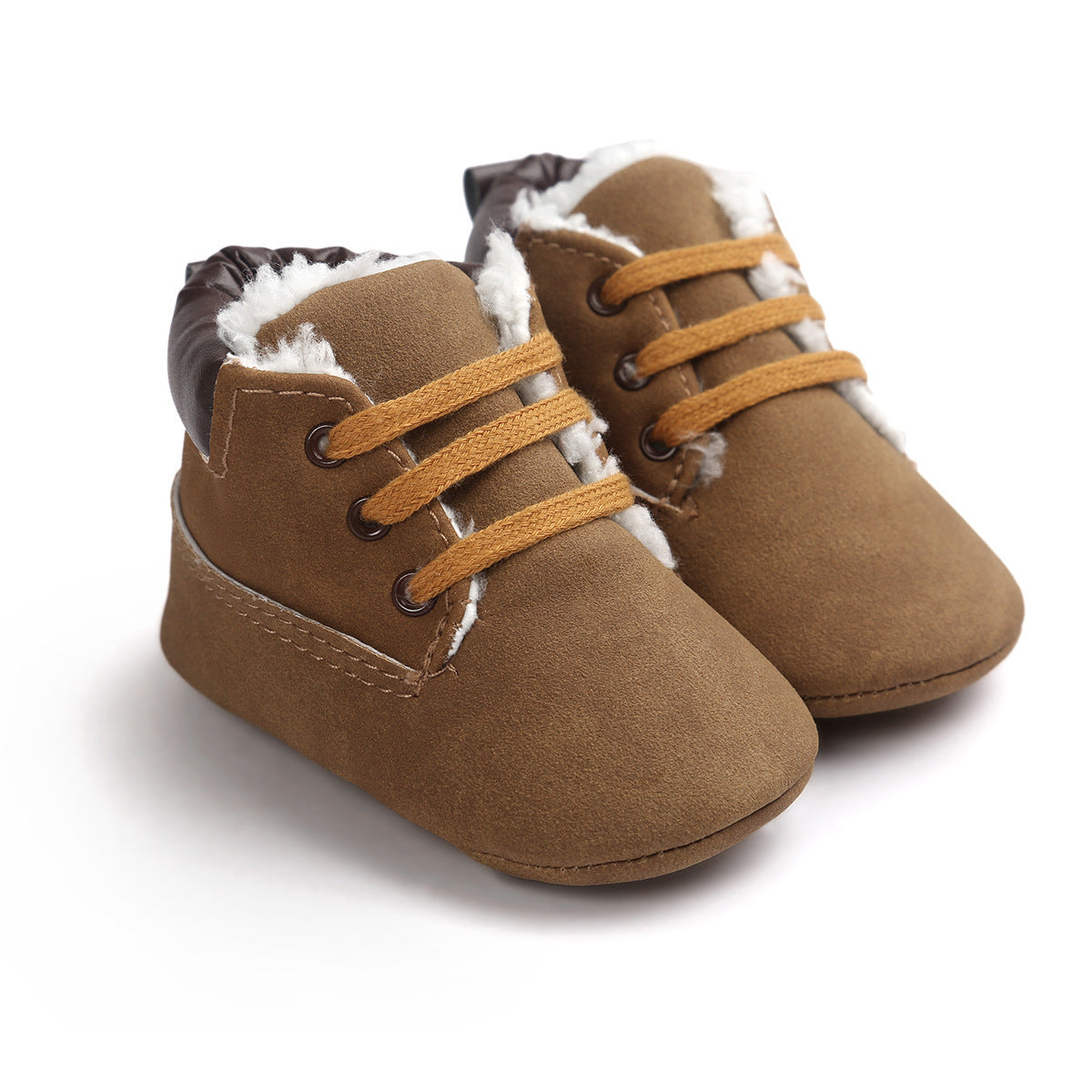 Chaussures d'hiver en daim et cuir pour bébés garçons, baskets antidérapantes à semelles souples, bottes de neige chaudes pour bébés 