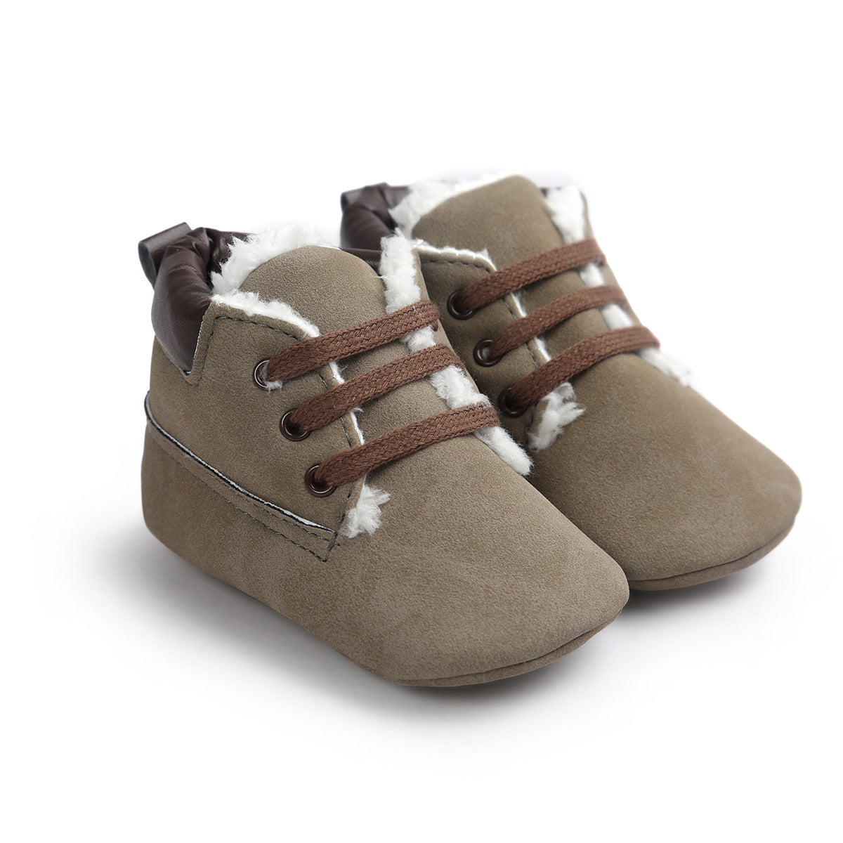 Chaussures d'hiver en daim et cuir pour bébés garçons, baskets antidérapantes à semelles souples, bottes de neige chaudes pour bébés 