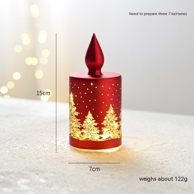 Décoration de bureau en verre lumineux de Noël