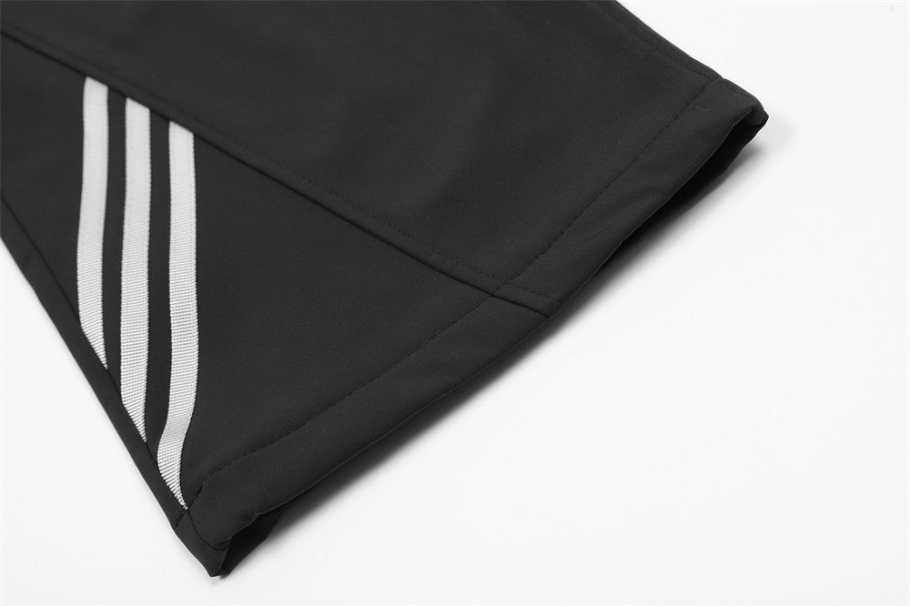 Ribbon Contrast Color Fleece-lined Pants Men's Warm