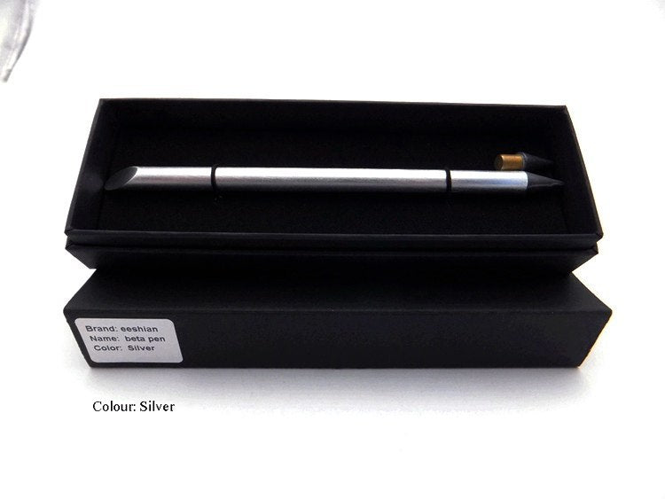 Bolígrafo metálico sin tinta.