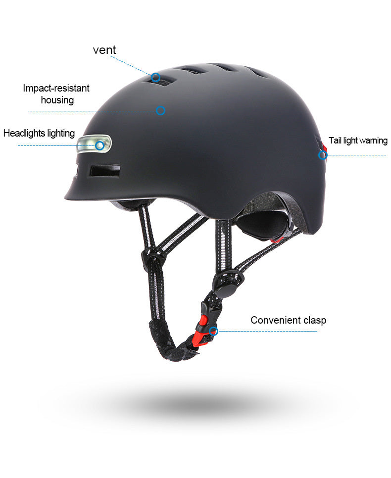 Skateboard cyclisme véhicule électrique éclairage avertissement lumière intelligente sécurité casque de sport