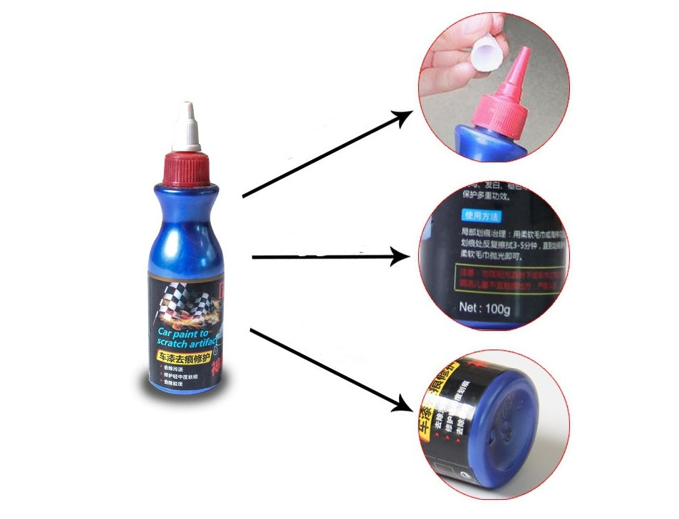 Recette de réparation de peinture de voiture, liquide de réparation des rayures, artefact de voiture, élimine les rayures légères, réparation d'impression, peinture de voiture 