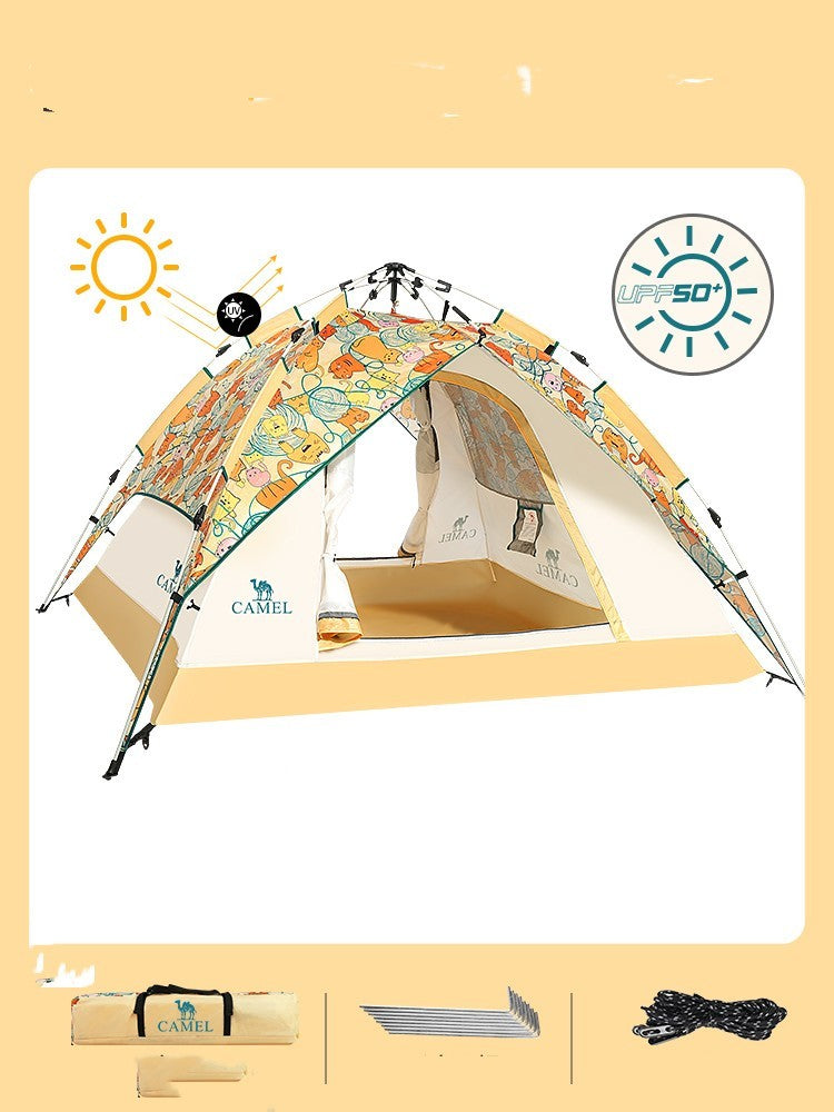 Equipo de acampada de playa a prueba de lluvia, plegable, automático, grueso