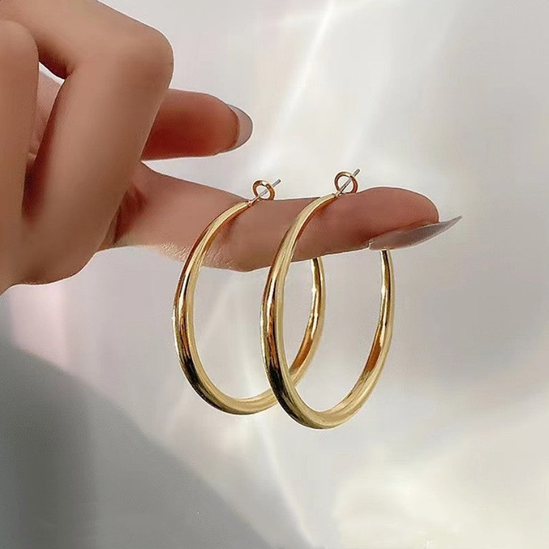 Mode Ins Simple Femme Grand Cercle Boucles D'oreilles