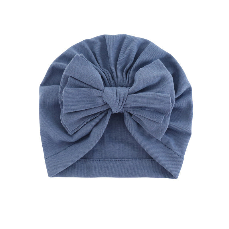 Chapeau à capuche avec turban enveloppé de nœud papillon, chapeau de couleur unie