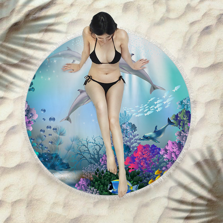 Serviette de plage à franges serviette de bain ronde serviette de plage