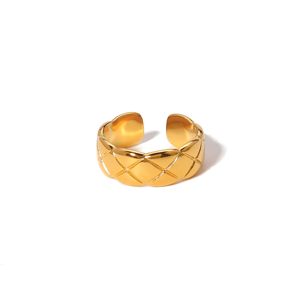 Bague sculptée de style cour vintage français, design creux