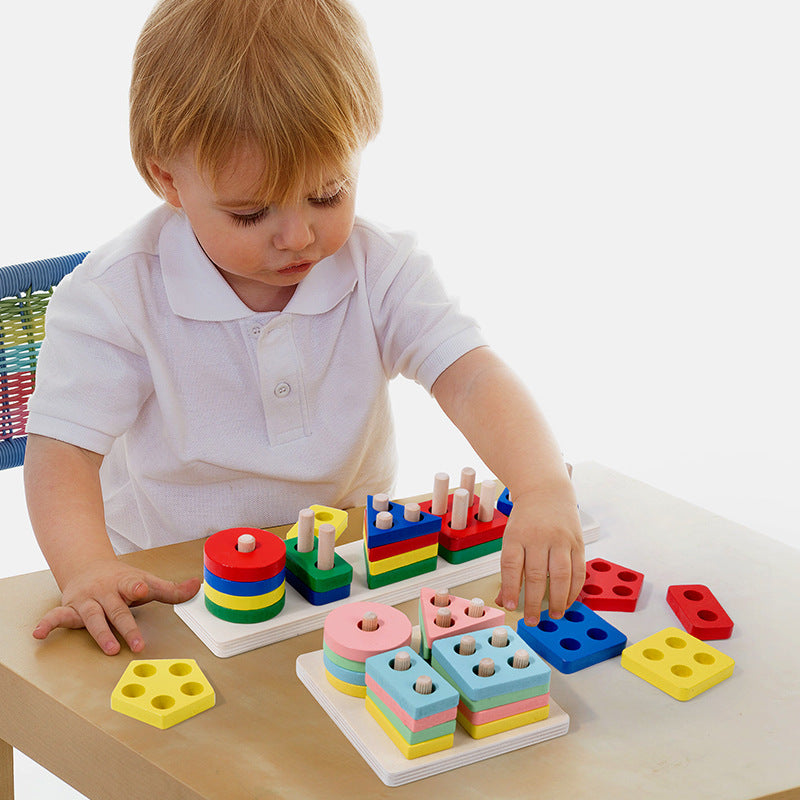 Jouets Montessori pour la petite enfance, blocs de reconnaissance des couleurs correspondant aux enfants de 1 à 3 ans