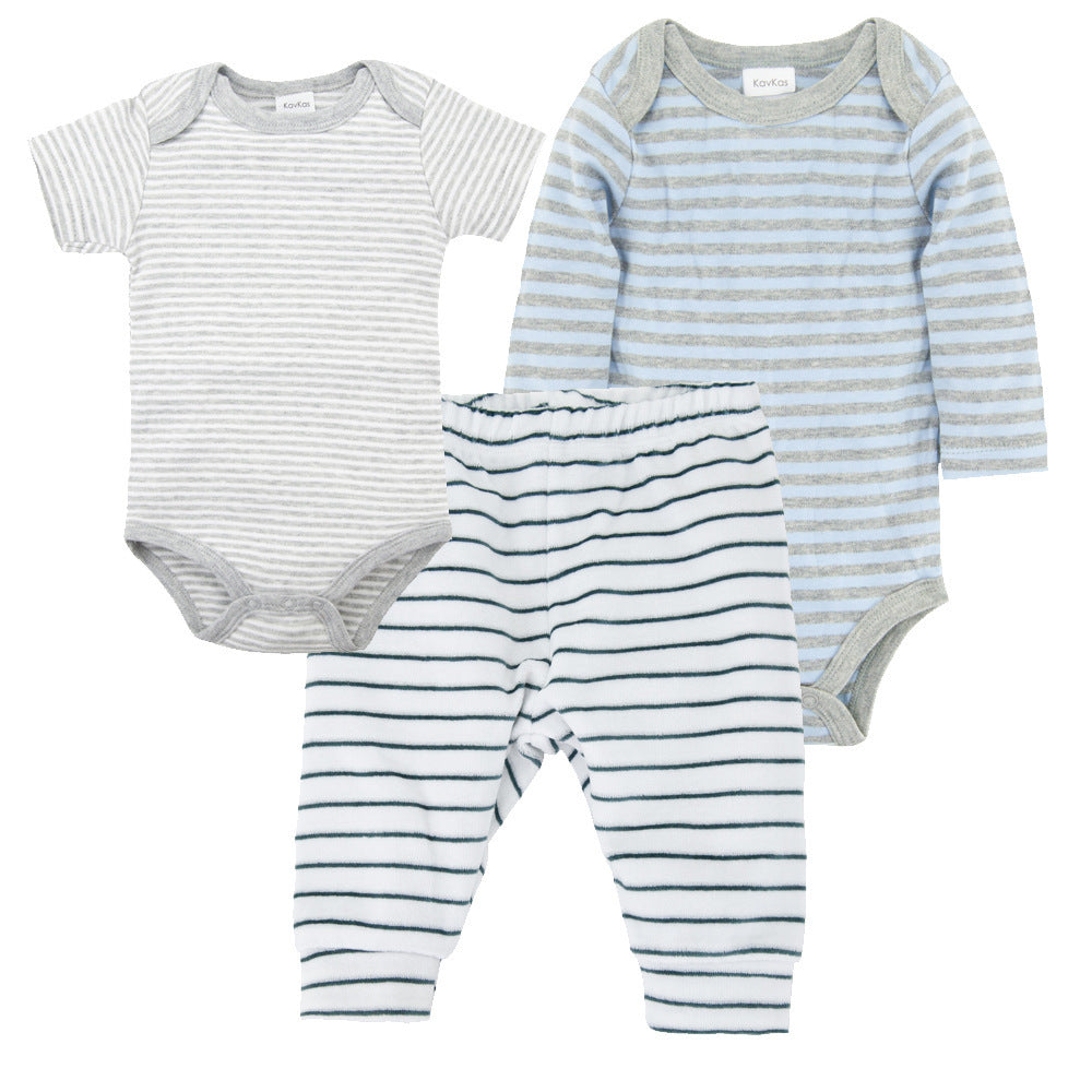 Conjunto de niños de ropa de bebé recién nacido coreano de color sólido