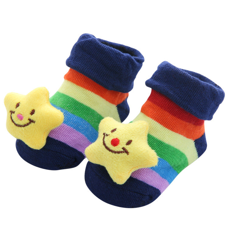 Chaussettes antidérapantes tridimensionnelles pour bébé, dessin animé, pour nouveau-né, poupée, vente en gros