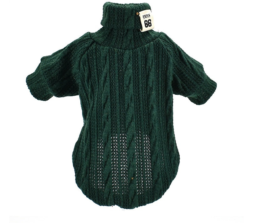 Pull tricoté à col roulé pour animaux de compagnie, hiver, chien, chat, garde au chaud