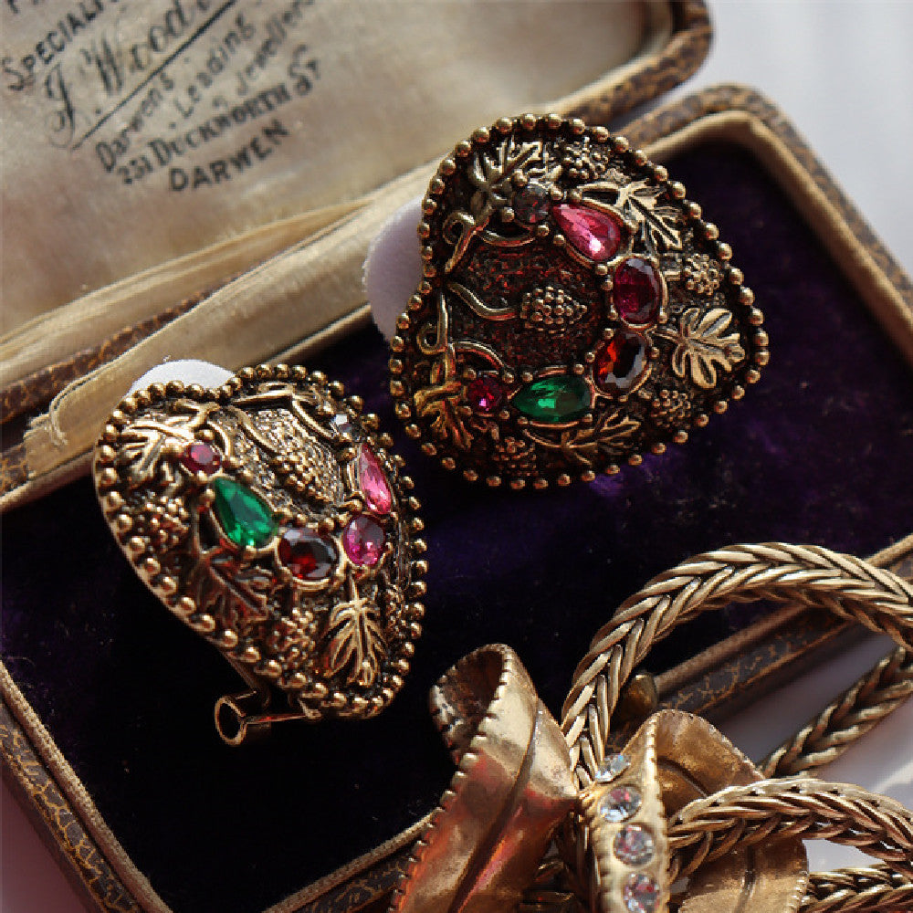 Boucles d'oreilles diamant tchèques à glaçure colorée