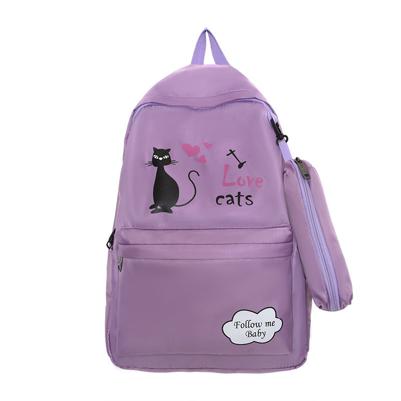 Sac à dos de grande capacité imprimé dessin animé féminin