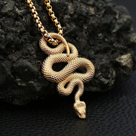 Ornament Stainless Steel Animal Snake-shaped Creative Pendant Titanium Steel Necklace