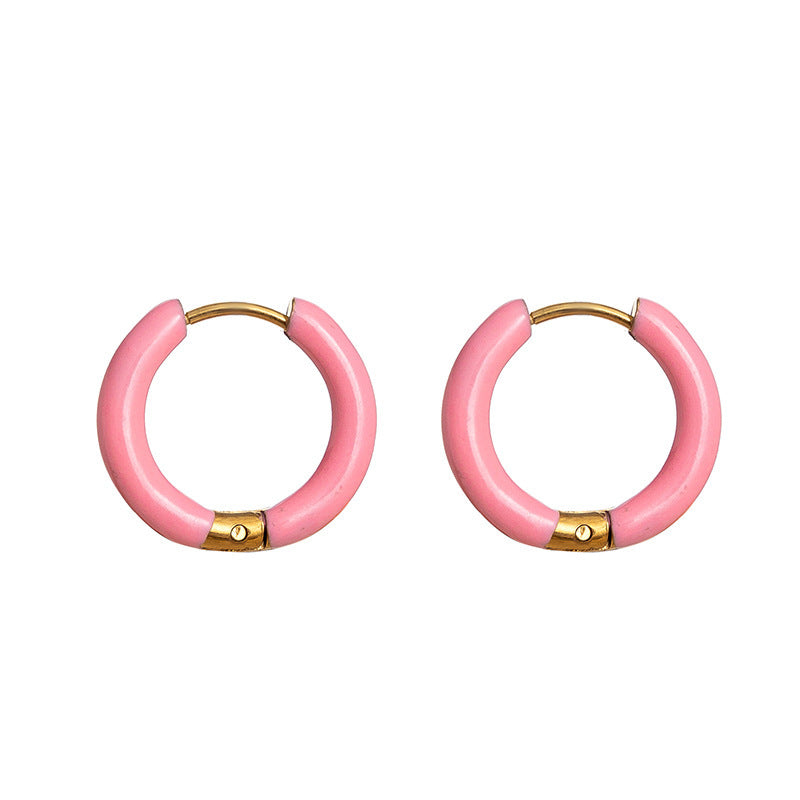 Collier d'huile coloré Clip d'oreille en acier inoxydable