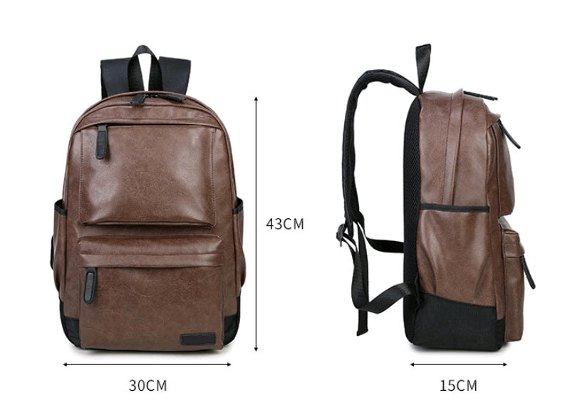 New men's travel bag fashion backpack pu shoulder bag men's casual sports backpack