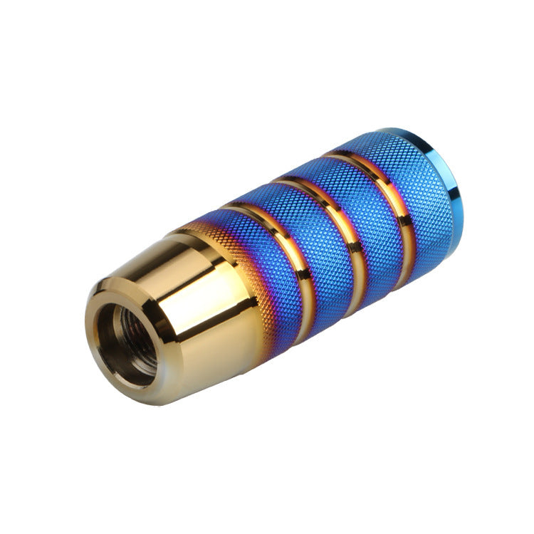 Cabezal de cambio de marchas colorido azul a la parrilla esmerilado de metal