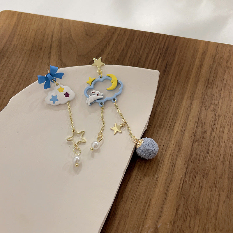 Boucles d'oreilles à nœud de lapin à la mode pour femmes