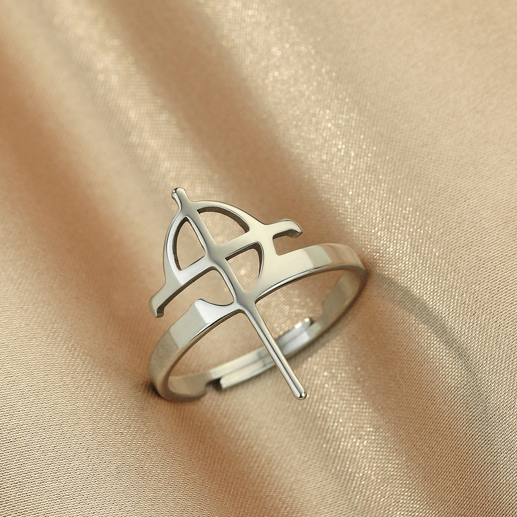 Bague en acier inoxydable Hip Hop, croix géométrique, mode Couple, bijoux